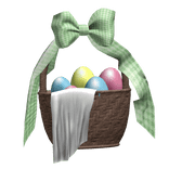 Aesthetic Coquette Easter Ribbon Basket  in Green