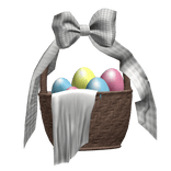 Aesthetic Coquette Easter Ribbon Basket  in White
