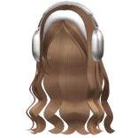 Aesthetic Wavy Hair Headphone + Headband (Caramel)