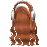 Aesthetic Wavy Hair Headphone + Headband (Ginger)