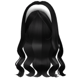 Aesthetic Wavy Hair w Headband (Black)