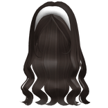 Aesthetic Wavy Hair w Headband (Dark Brown)