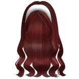 Aesthetic Wavy Hair w Headband (Red)