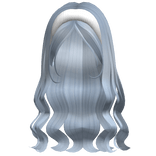 Aesthetic Wavy Hair w Headband (Sky Blue)