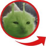 Alien Kitten Red Circle