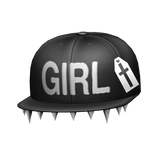 Alternative Emo Punk Spiked GIRL Snapback in Black