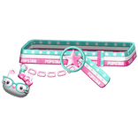 Amekaji Gyaru Harajuku Kitty Belt Teal Pink 1.0