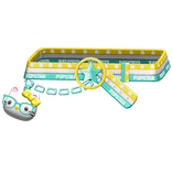 Amekaji Gyaru Harajuku Kitty Belt Teal Yellow