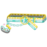 Amekaji Gyaru Harajuku Kitty Belt Yellow Teal 1.0