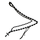 Ancient Esoteric Body Beads Chain with Cross Black
