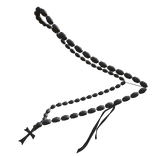 Ancient Esoteric Body Beads Chain with Cross Grey