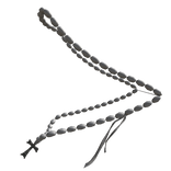 Ancient Esoteric Body Beads Chain with Cross White