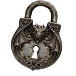 ancient metallic dragon key lock padlock charm