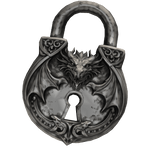 ancient yabujin silver dragon key padlock charm