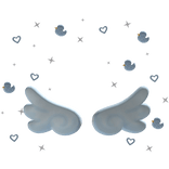 Angel Wings and Blue Ducks Hearts Aura