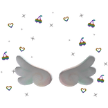 Angel Wings with Rainbow Cherry Hearts Aura
