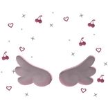Angel Wings withPink Cherry Hearts Aura