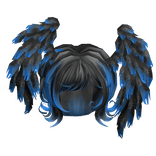 Angelic feathered Wolf Cut [NAVY-BLACK]