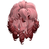 Angel's Curly Mullet in Pink Red