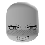 angry anime face - white