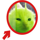 (Animated) Alien Kitty Pointing Arrow Meme