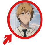 (Animated) Denji Pointing Arrow Circle Meme