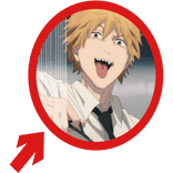 (Animated) Denji Pointing Arrow Circle Meme