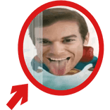 (Animated) Dexter Meme Pointing Red Arrow Circle