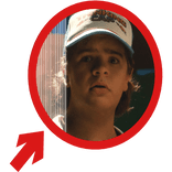 (Animated) Dustin Pointing Arrow Circle Meme