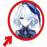 (Animated) Furina Pointing Arrow Circle Meme