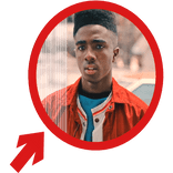 (Animated) Lucas Stranger Things Pointing Arrow