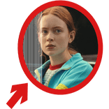 (Animated) Max Stranger Things Pointing Arrow Meme