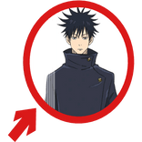 (Animated) Megumi JJK Pointing Arrow Circle Meme