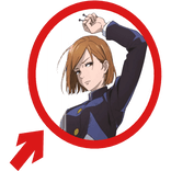 (Animated) Nobara JJK Pointing Arrow Circle Meme