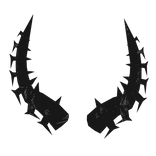 [ANIMATED] Pure Black Glitch Spiked Horns