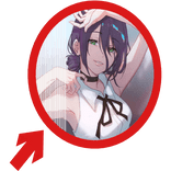 (Animated) Reze Pointing Arrow Circle Meme