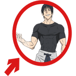 (Animated) Toji JJK Pointing Arrow Circle Meme