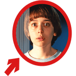 (Animated) Will Byers Pointing Arrow Circle Meme