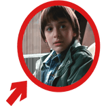 (Animated) Will Byers Pointing Arrow Circle Meme