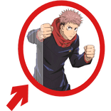 (Animated) Yuji JJK Pointing Arrow Circle Meme