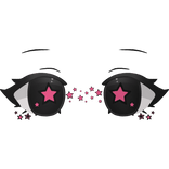 Anime Cute 3D Pink Star Eyes