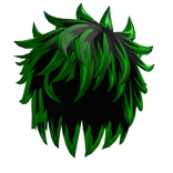 Anime Messy Hair Black to Green