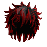 Anime Messy Hair Black to Red