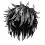 Anime Messy Hair Black to White