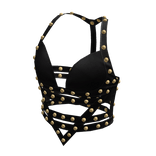 aprelle Y2k leather studded top black