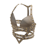 aprelle Y2k leather studded top ivory