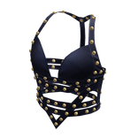 aprelle Y2k leather studded top navy