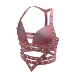 aprelle Y2k leather studded top pink