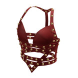 aprelle Y2k leather studded top red