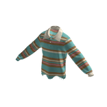 Aqua Retro Stripe Polo